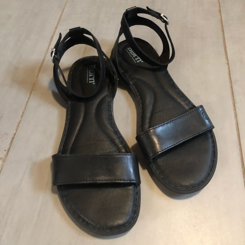 Born Black Alice Ankle Strap Sandal